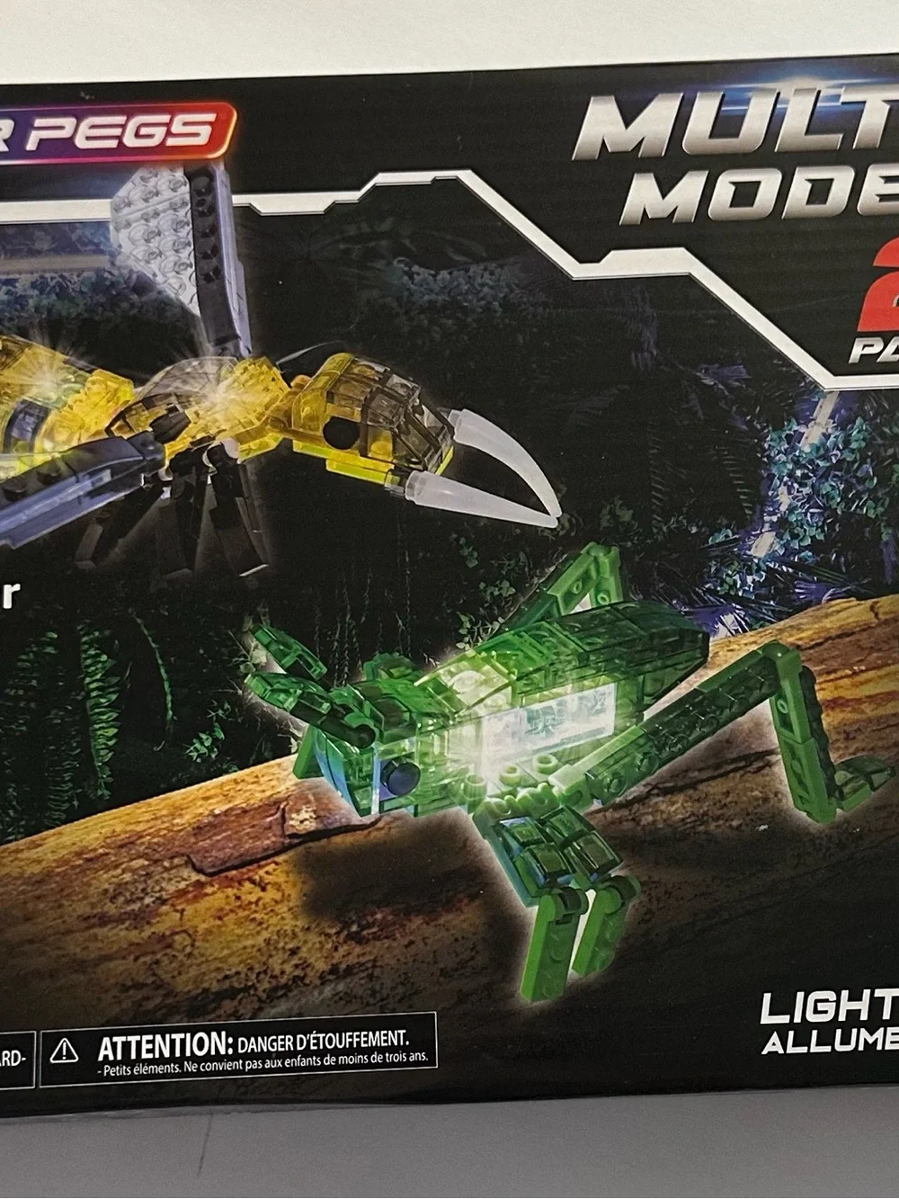 Multi-Mode Light-Up Building Grasshopper Toy - Green